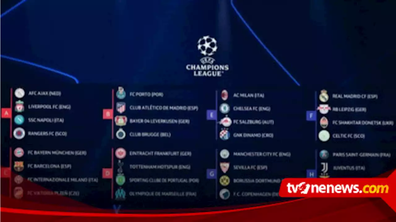 Hasil Undian Liga Champions Musim 2022/23