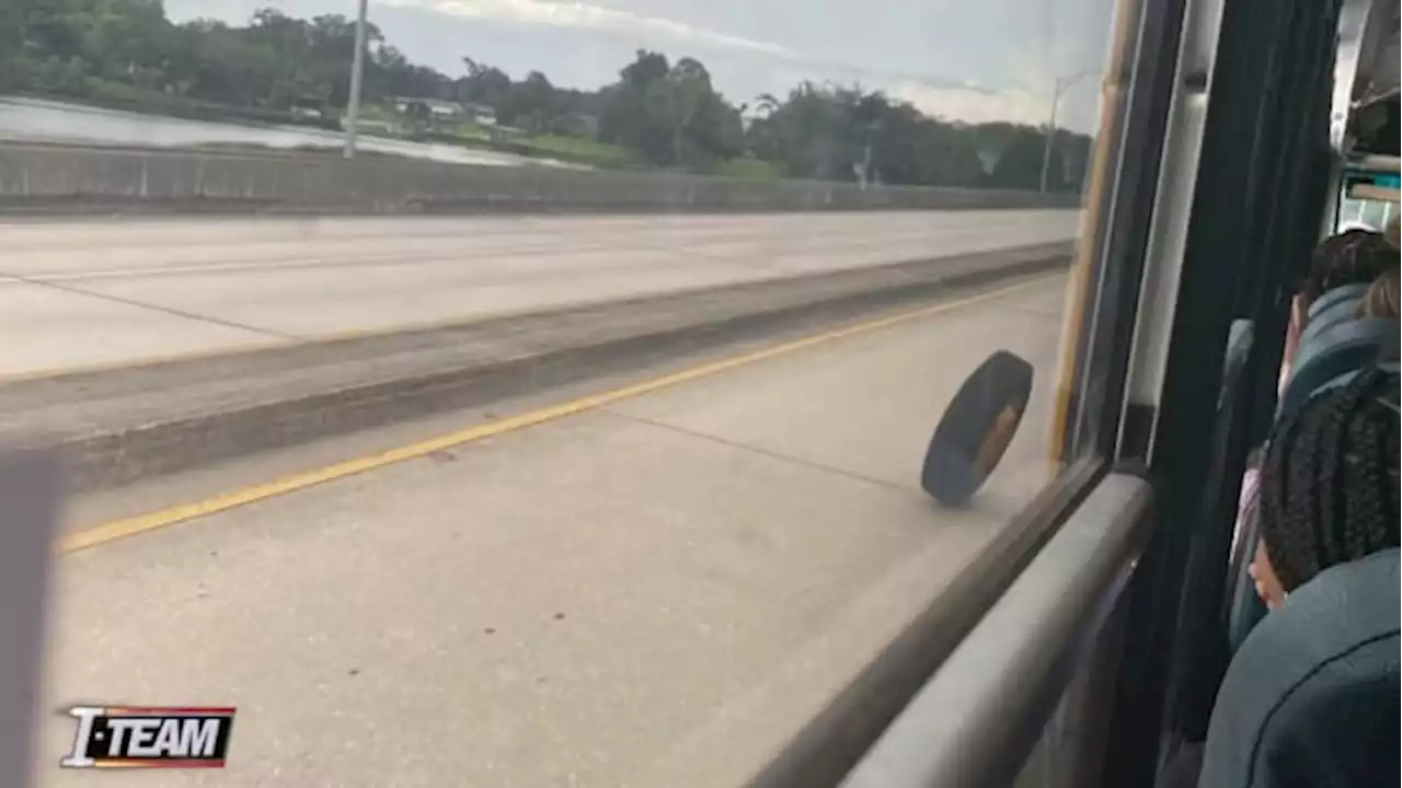 I-TEAM: Frightening video shows Duval County bus wheel fall off with students on board