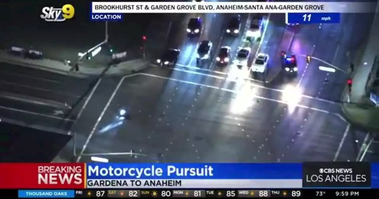 Motorcyclist who led police in pursuit in custody