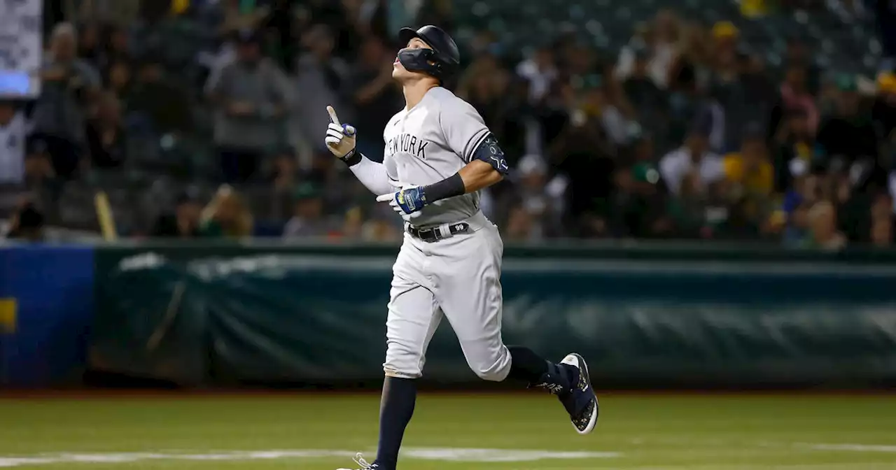 Gerrit Cole strikes out 11, Aaron Judge hits 49th home run as Yankees beat A's 3-2