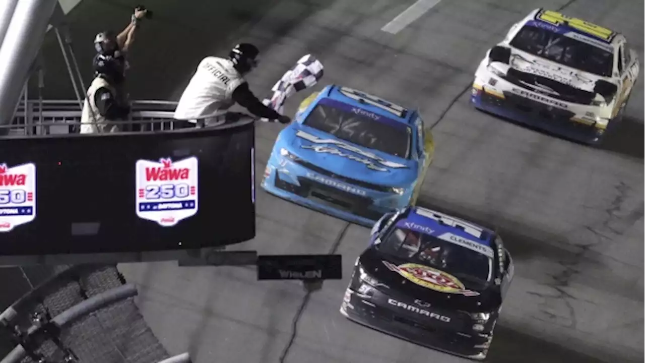 Clements wins at crash-filled Daytona, reaches postseason