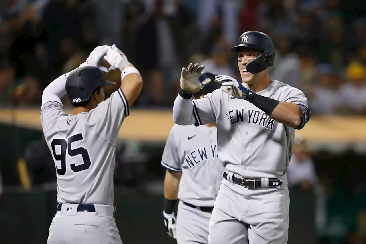 Judge’s 49th home run lifts Yankees to 3-2 victory over Oakland