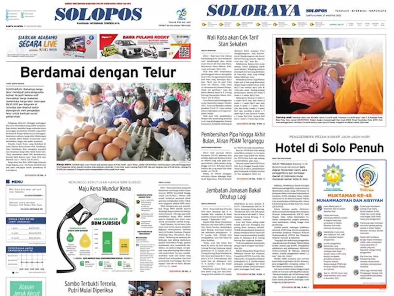 Solopos Hari Ini: Berdamai Dengan Telur