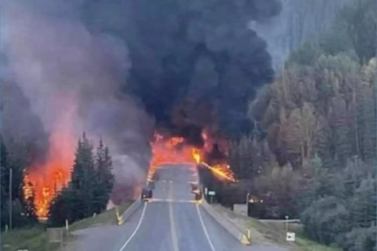 Alaska Highway closed north of Fort St. John after fiery tanker truck crash - Terrace Standard