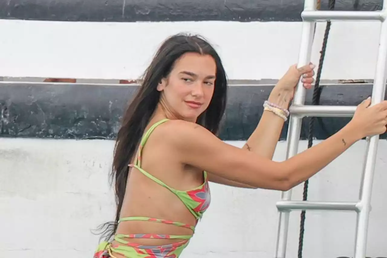 Dua Lipa Relaxes On A Yacht While Vacationing In Ibiza