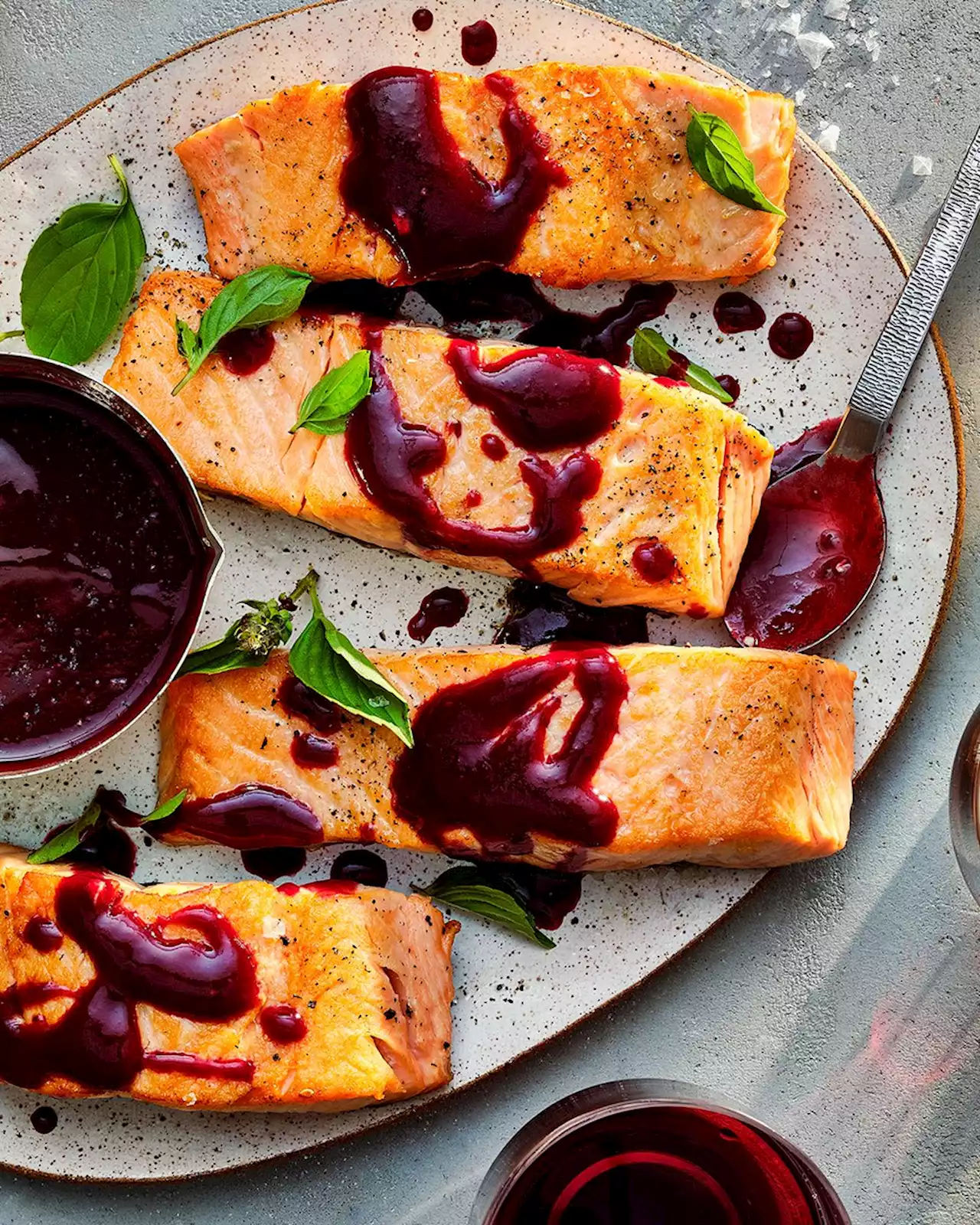 Summer Salmon with Blackberry-Wine Sauce