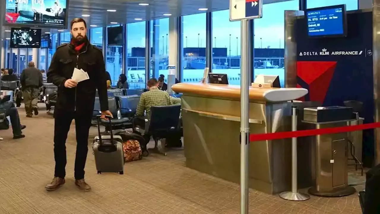 Man Prowling At Airport Gate Ready To Pounce Like Jungle Cat At First Sign Of Boarding