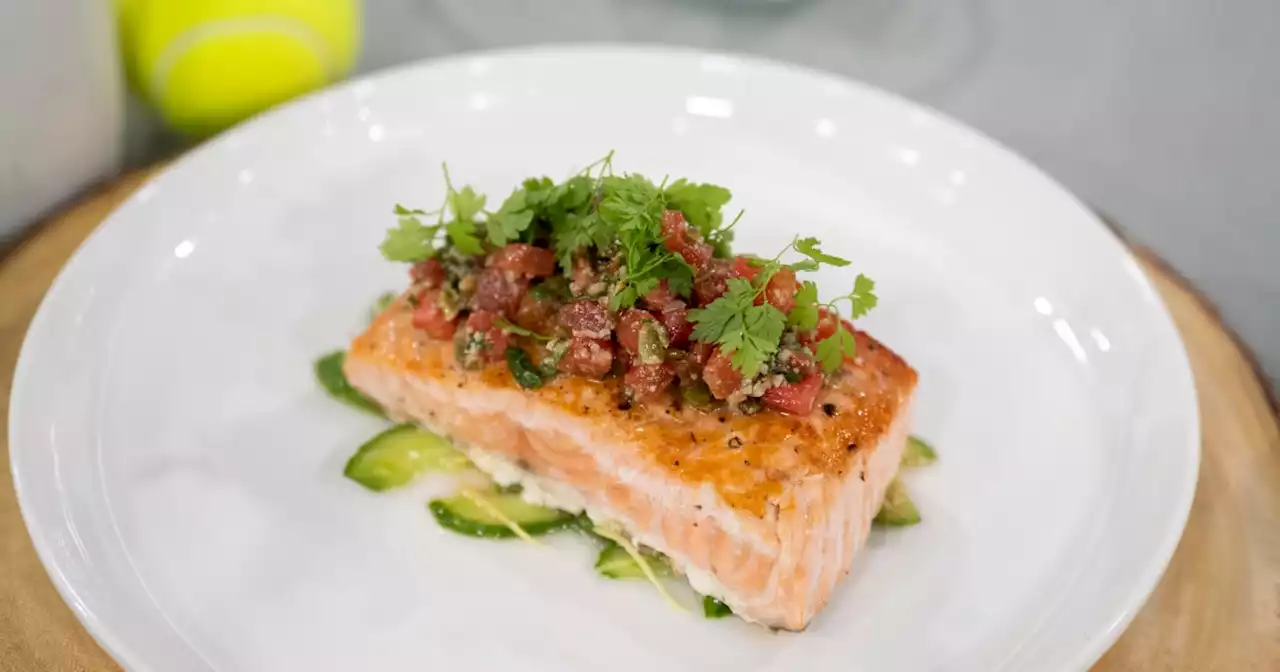 Make the roasted salmon dish being served at the US Open