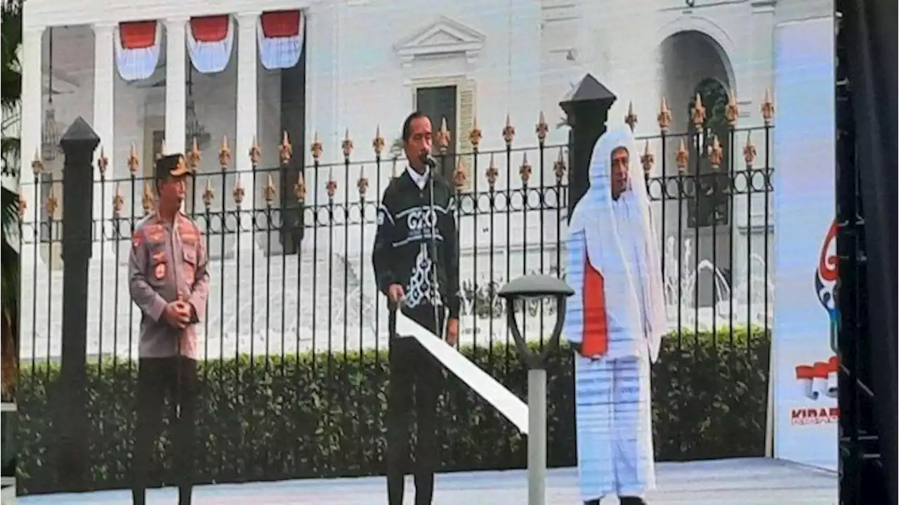 Jokowi Lepas Kirab Merah Putih Didampingi Kapolri dan Habib Luthfi