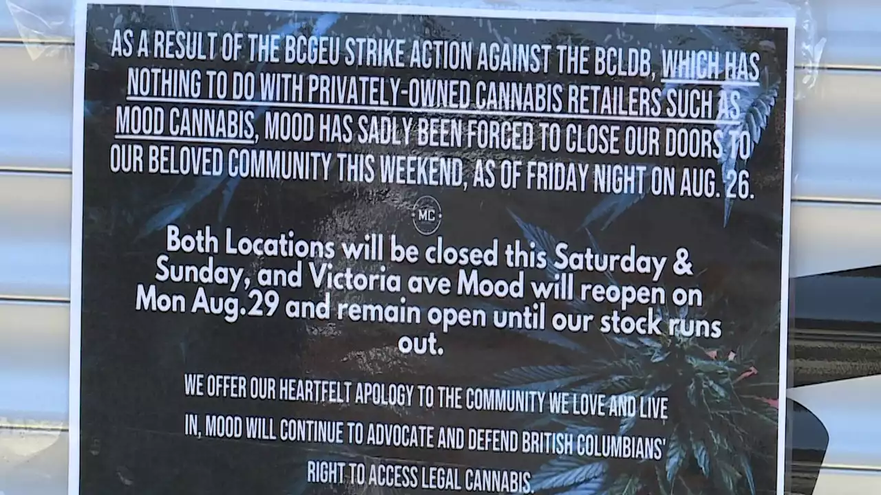 Island cannabis stores begin to close as BCGEU strike continues