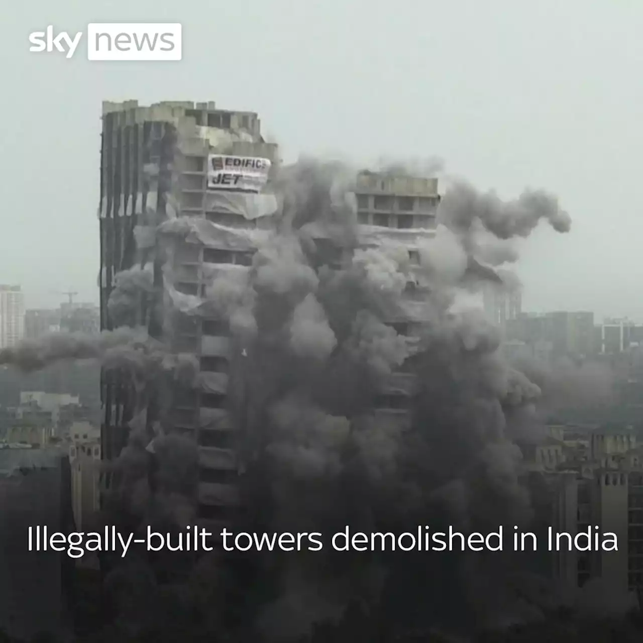 India demolishes illegal apartment blocks - highest buildings in country to be razed to the ground