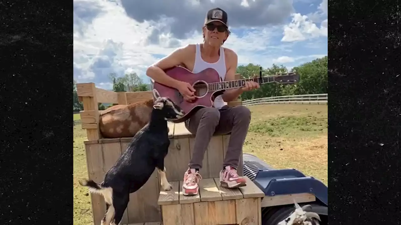 Kevin Bacon Does Guitar Cover of Beyonce's 'Heated,' Help from Goat