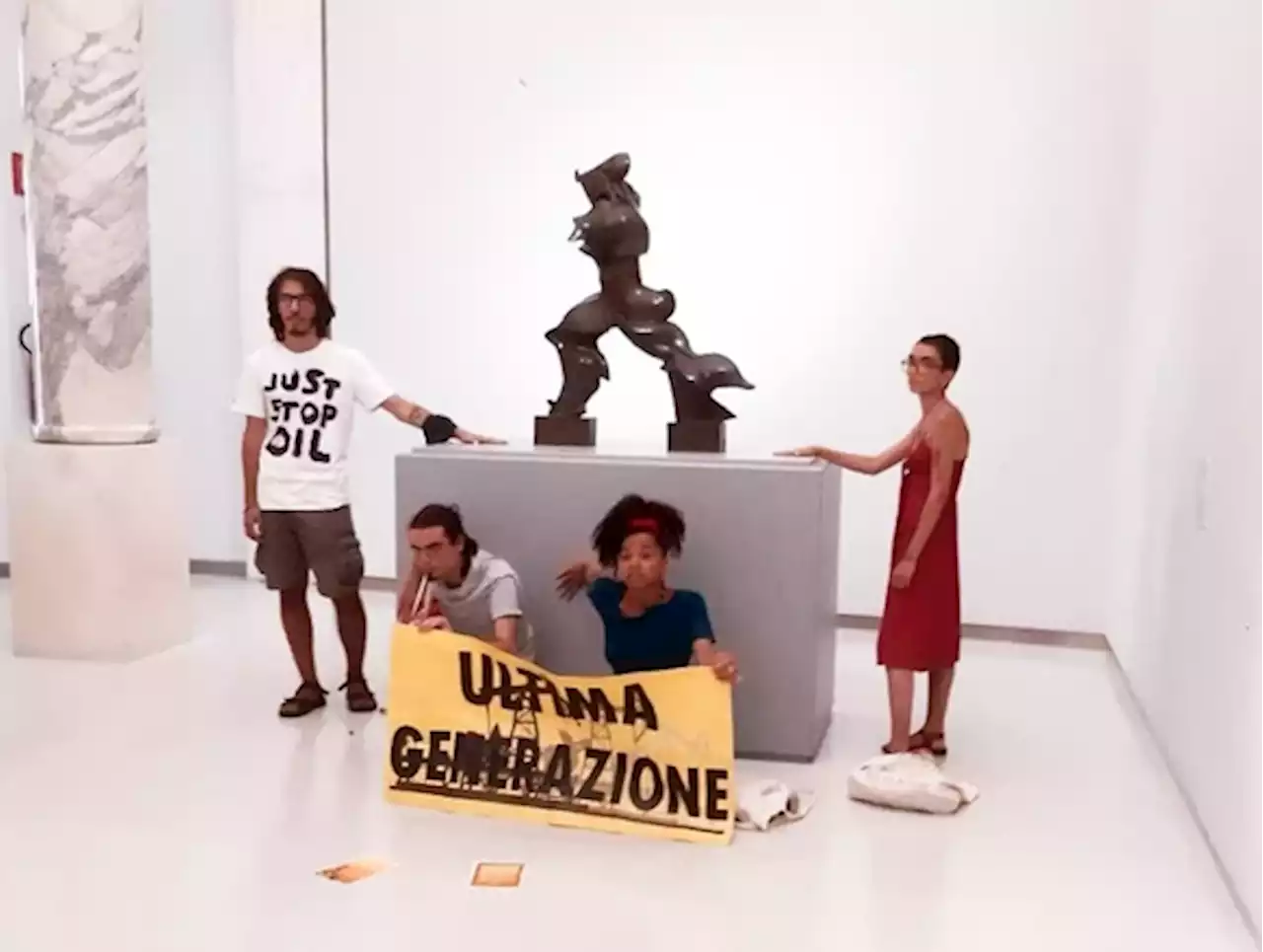 Activists in Italy Glued Themselves to an Umberto Boccioni Sculpture in Milan to Draw Attention to Climate Change | Artnet News