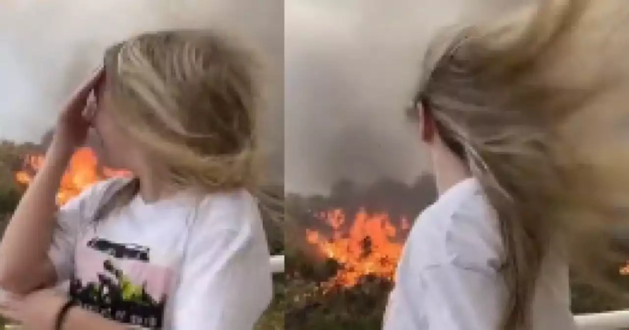 Indignación con una joven que aprovecha un incendio forestal para grabar un baile de TikTok