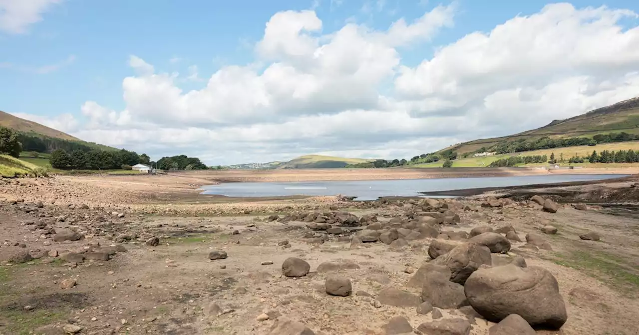 Eerie photos reveal shockingly low Dovestone Reservoir water levels