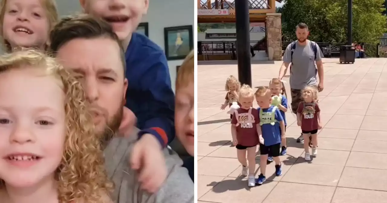 Dad Leashes His 5-Year-Old Quintuplets And The Internet Has Words For Him