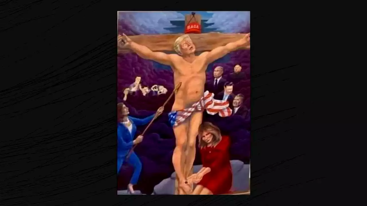 Here's What We Know About That Painting of Trump Crucified