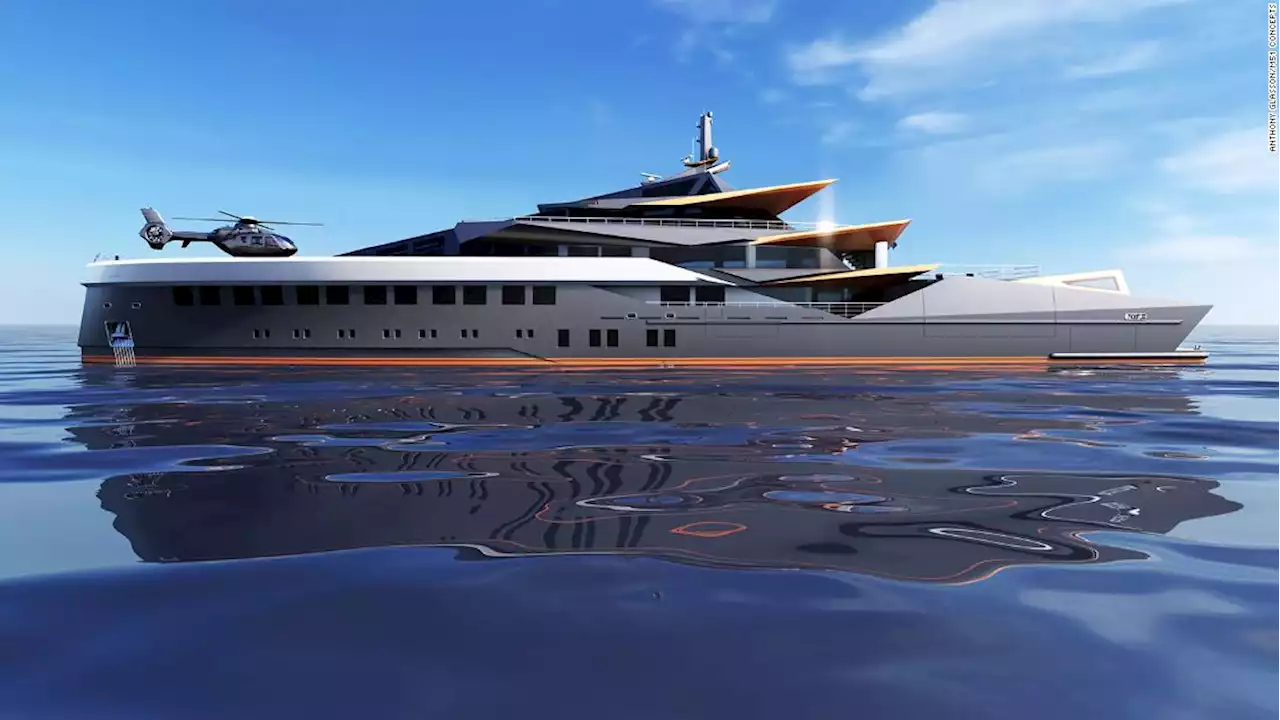 The volcano-inspired superyacht concept with a 'molten staircase'