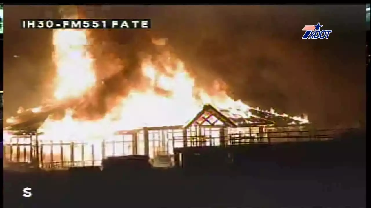 Large fire burns construction site in Fate, slows traffic on I-30