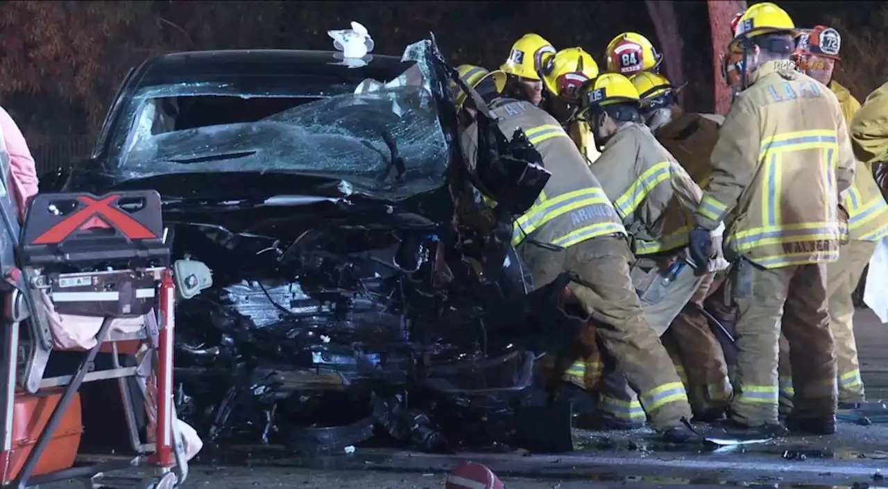 Head-on crash at Pierce College entrance kills one driver, injures the other