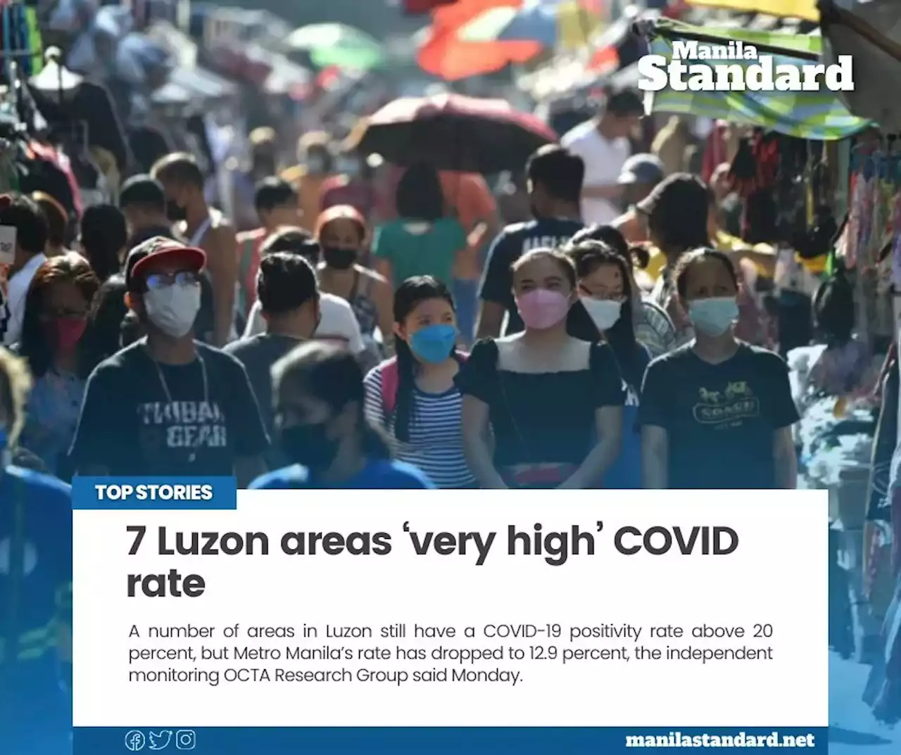7 Luzon areas ‘very high’ COVID rate