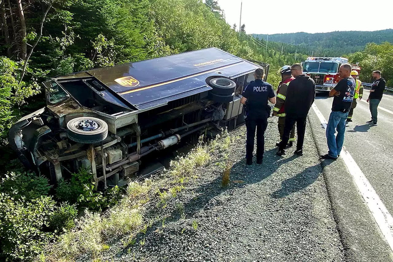 Courier driver sent to hospital after crashing truck into ditch in St. John's Monday afternoon | SaltWire