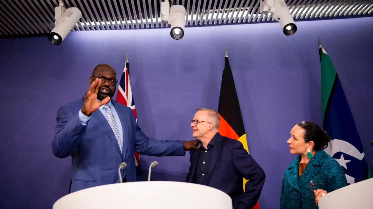 &#8216;Chill out&#8217;: Albanese insists Shaq approached him about Voice to Parliament