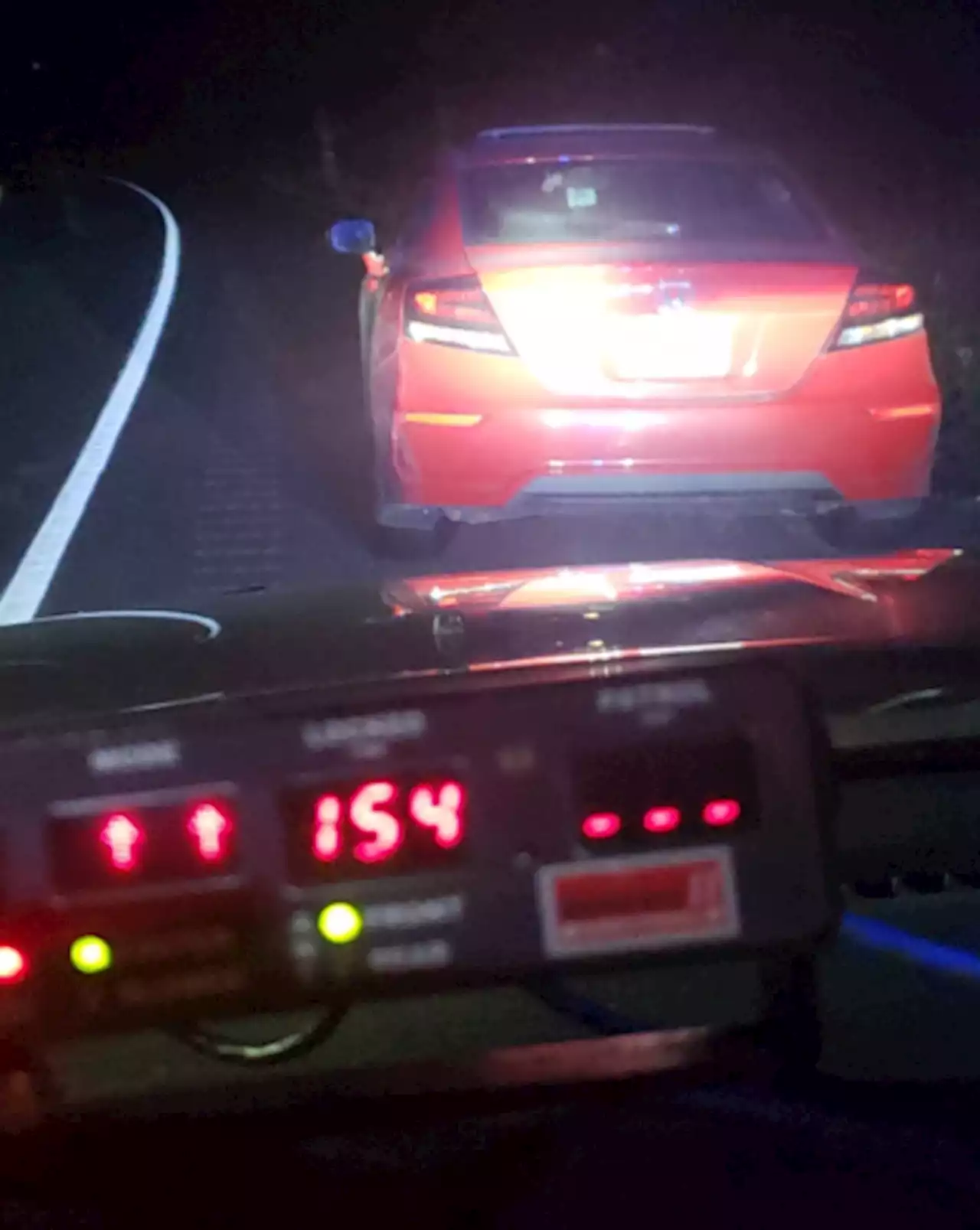 OPP clocked a car doing 154 km/h in a 70 km/h zone