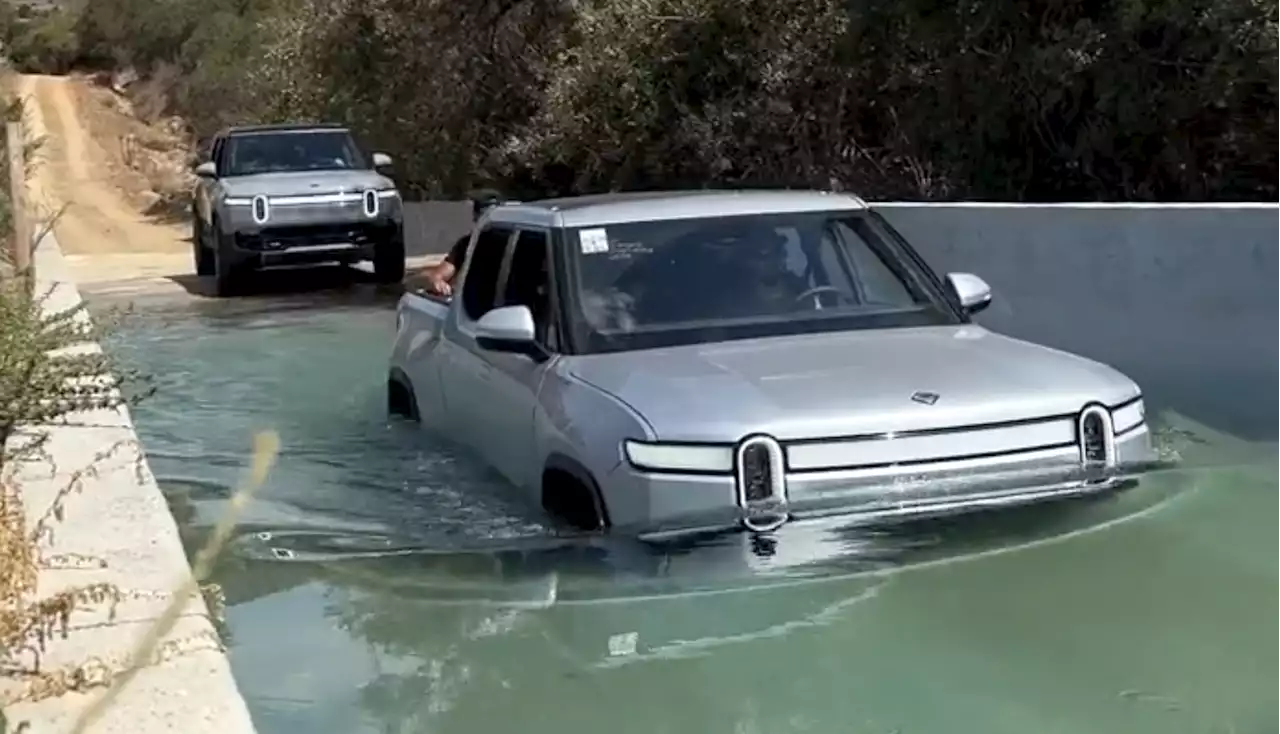 Rivian Electric Trucks Have Been Driving Through Tons Of Water