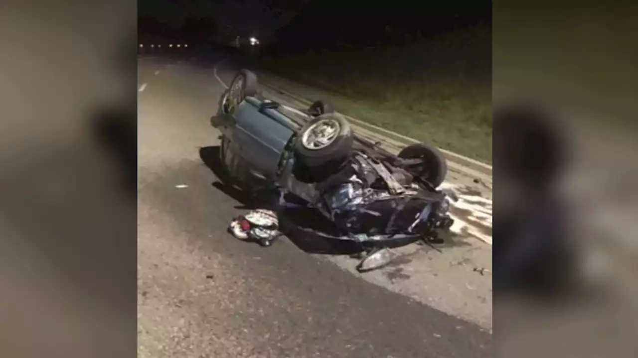 Teen charged with impaired driving after car flips over on Hamilton highway