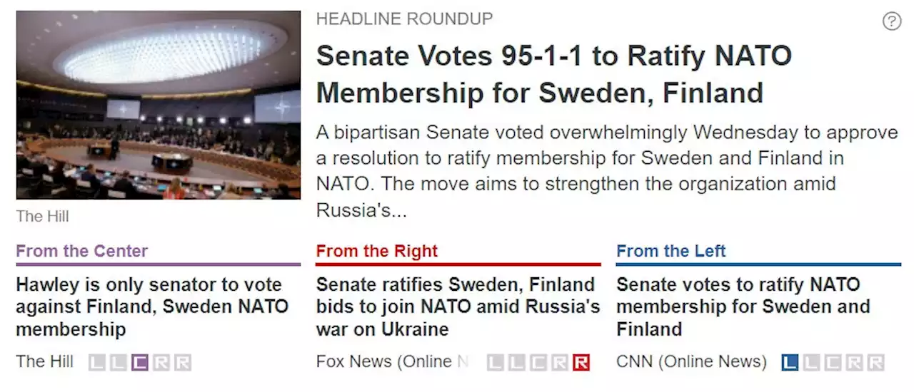 Senate Votes 95-1-1 to Ratify NATO Membership for Sweden, Finland