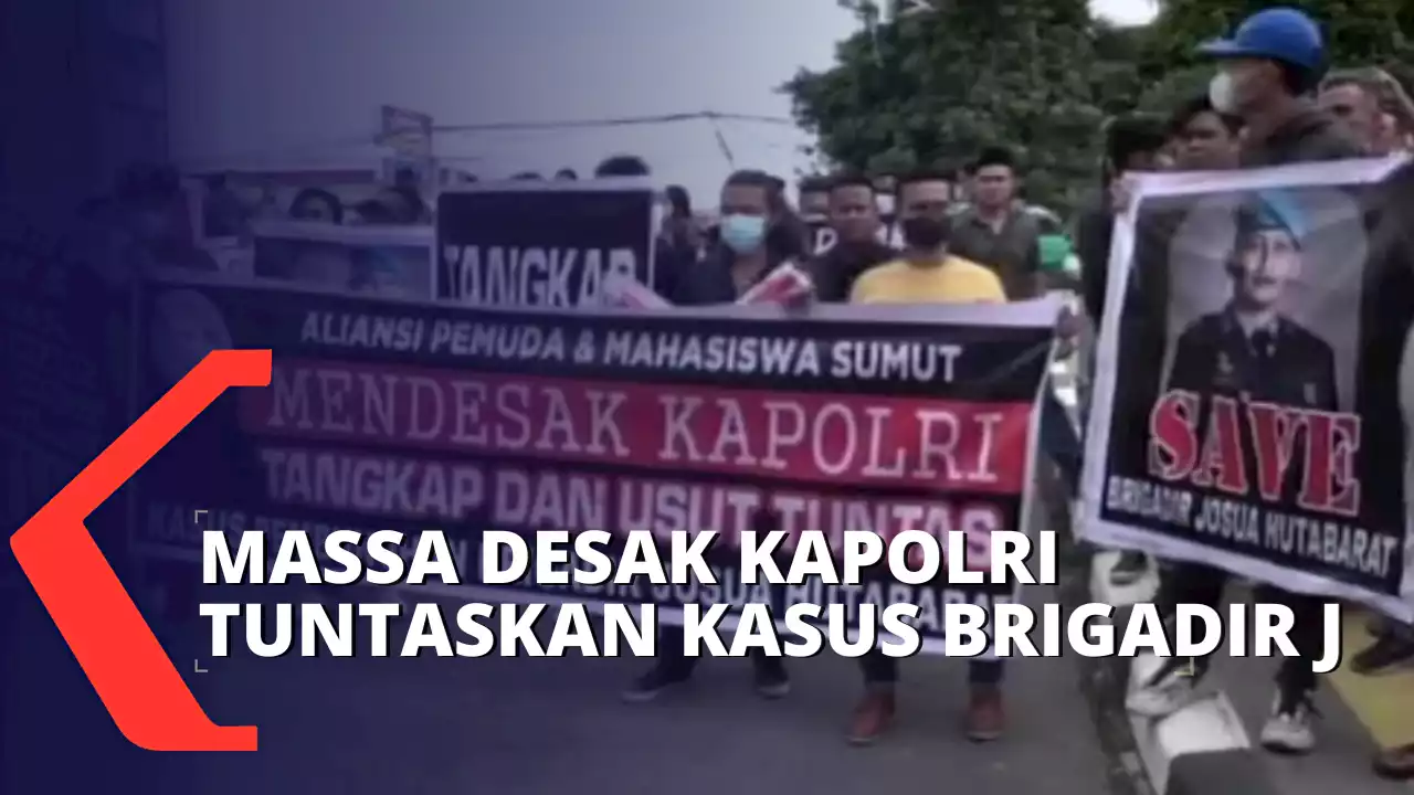 Massa di Sumut Demo Desak Kapolri Tuntaskan Kasus Kematian Brigadir Yoshua