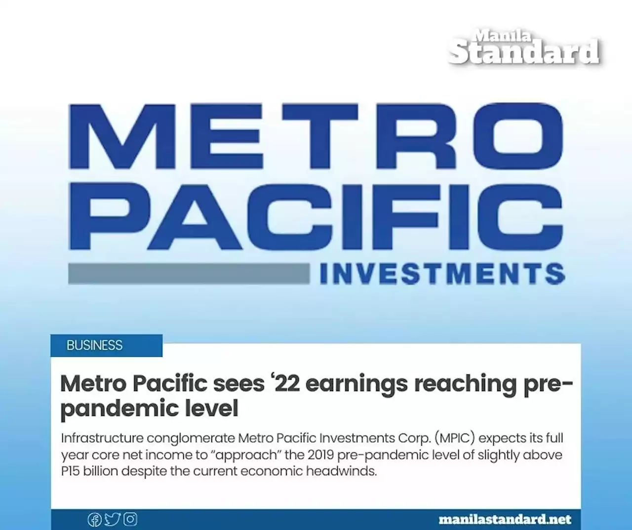 Metro Pacific sees ‘22 earnings reaching pre-pandemic level