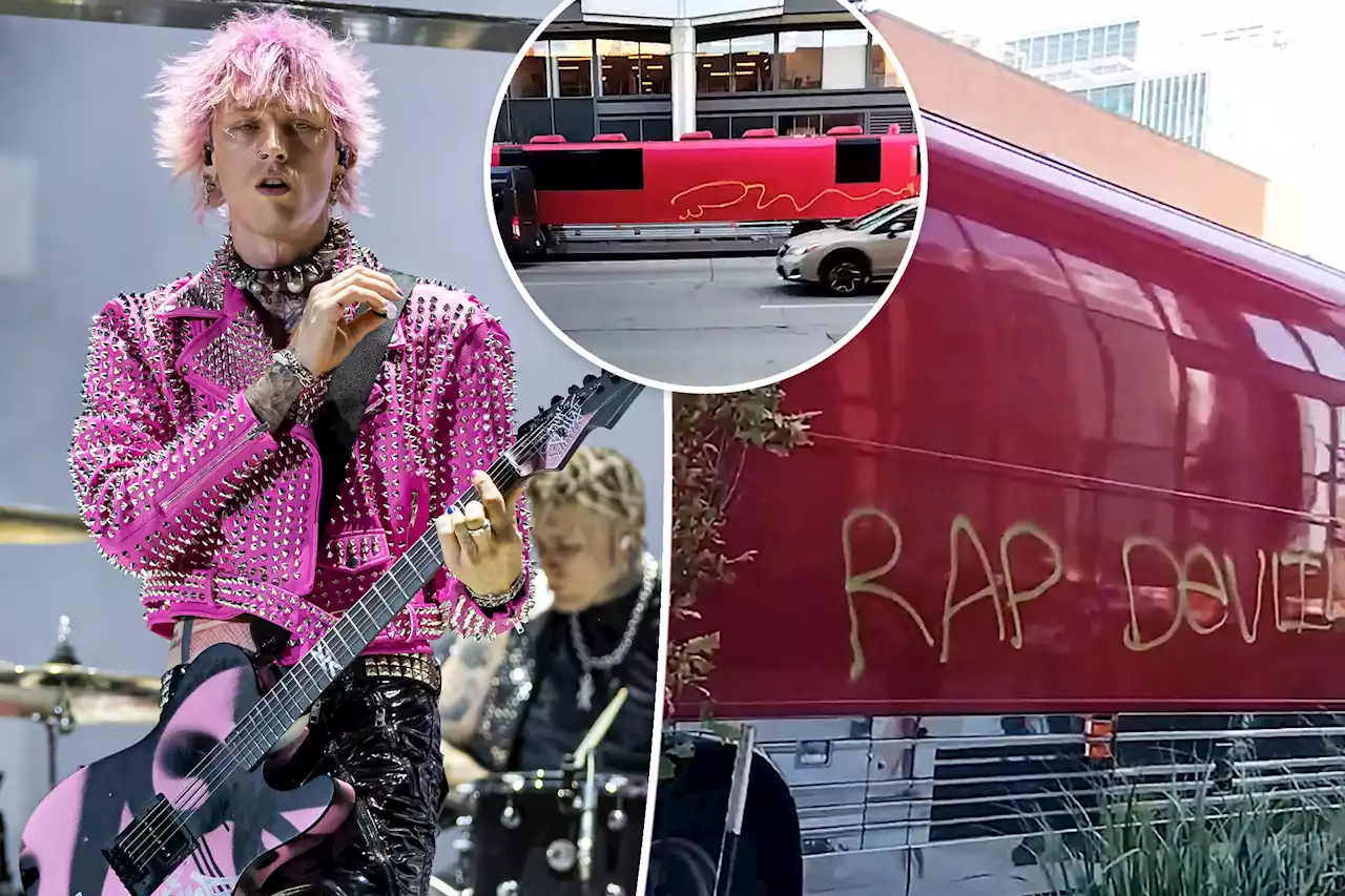 Machine Gun Kelly’s tour bus vandalized with homophobic slur