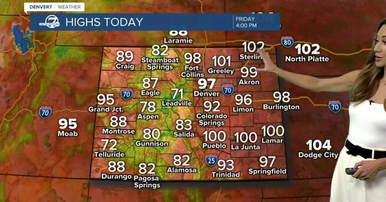 A hot end to the week, with late-day scattered storms