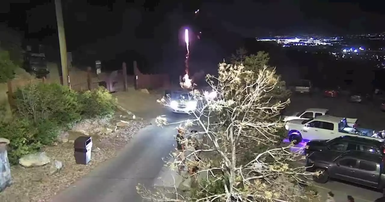 Video captures moment fireworks spark fire near Provo homes