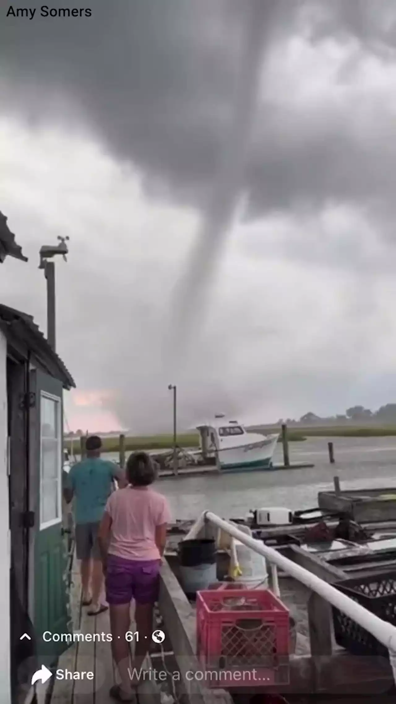 Waterspout touches down on small Maryland island, destroying several homes