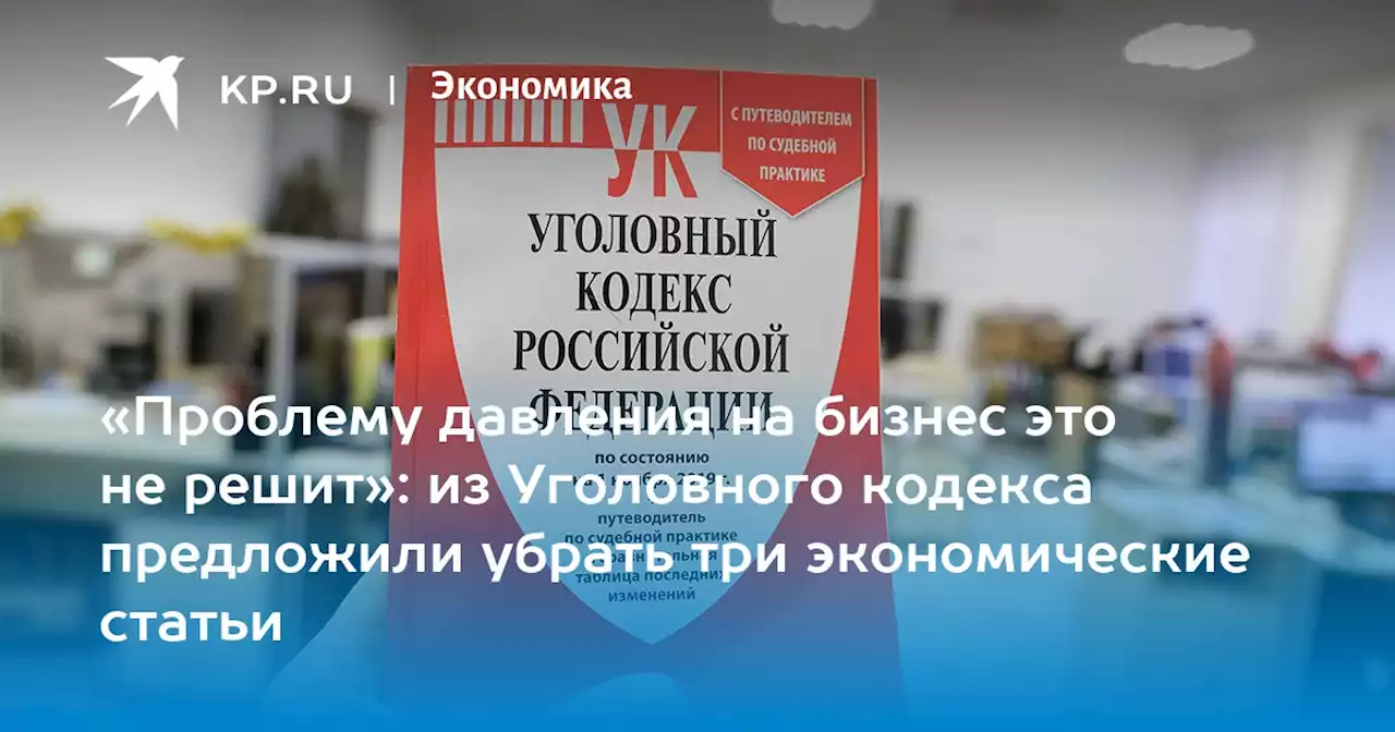 «Проблему давления на бизнес это не решит»: из Уголовного кодекса предложили убрать три экономические статьи