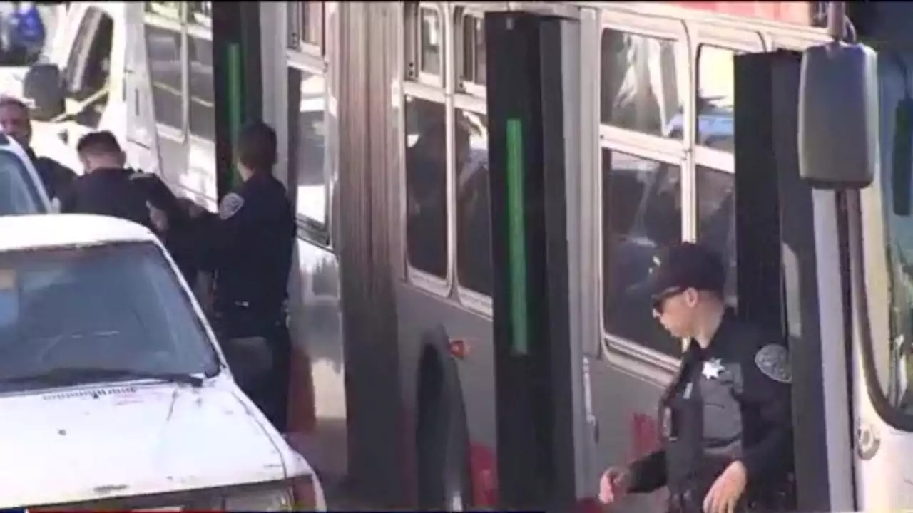 San Francisco police review video footage in the deadly shooting on Muni Bus