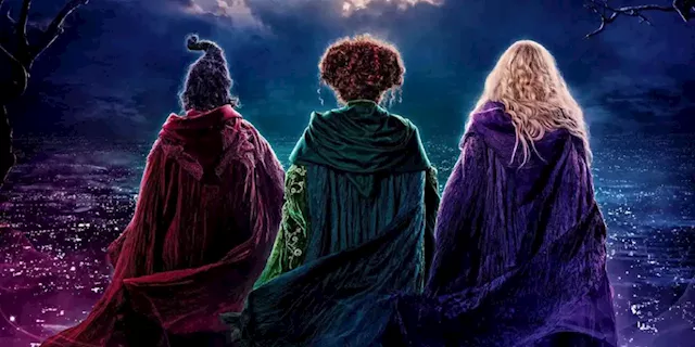 Hocus Pocus 2 Poster Shows Sanderson Sisters Lurking Over Salem