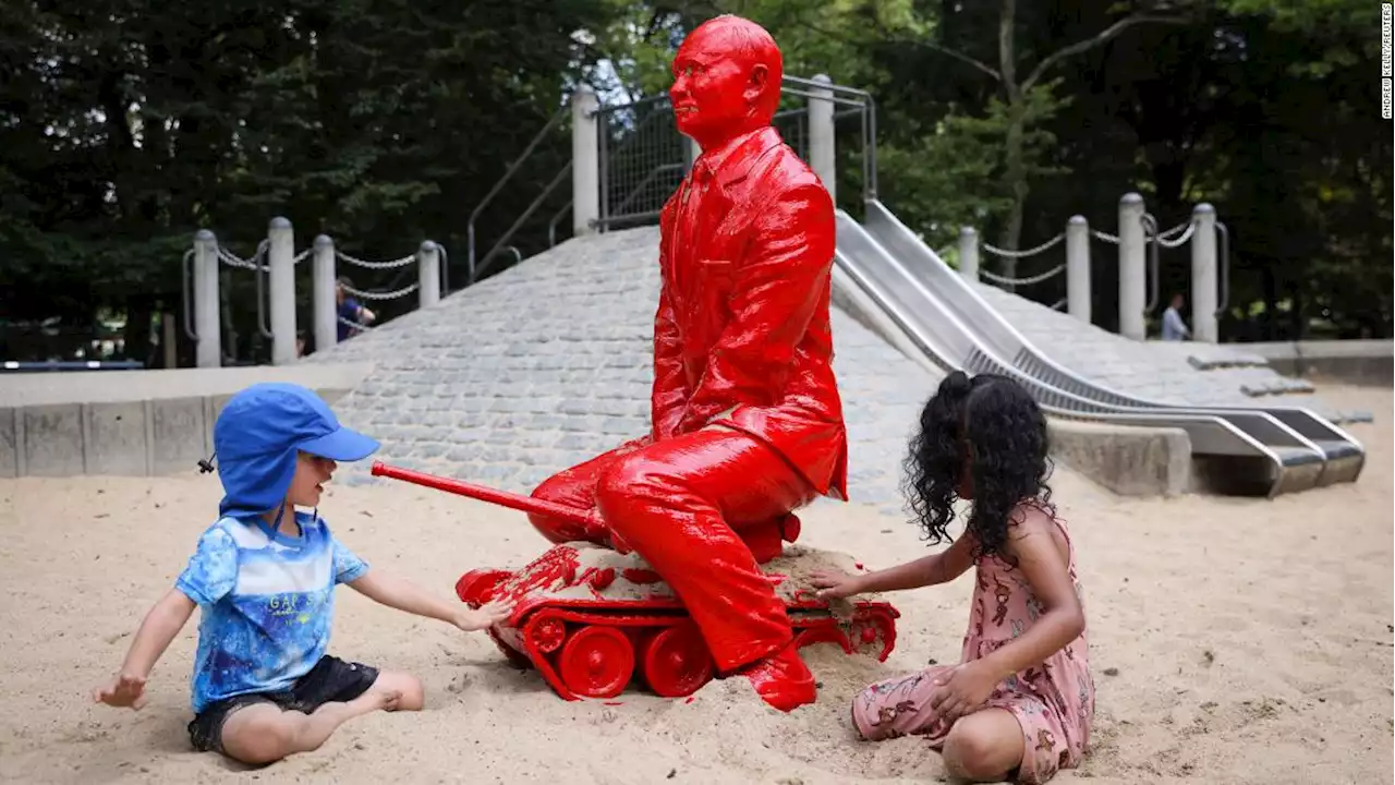 A sculpture of Vladimir Putin has appeared in a playground in New York City's Central Park