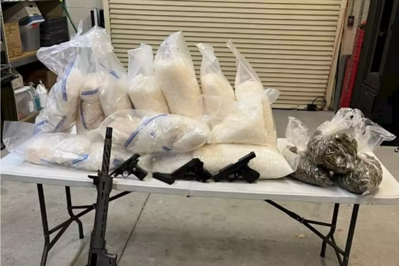 2 arrested after deputies find 134 pounds of meth, marijuana and weapons in north Houston