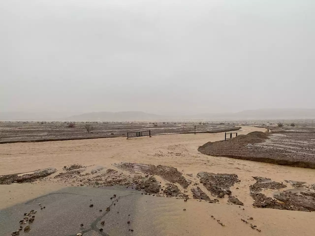 Flooding closes Death Valley National Park, vehicles stranded in debris