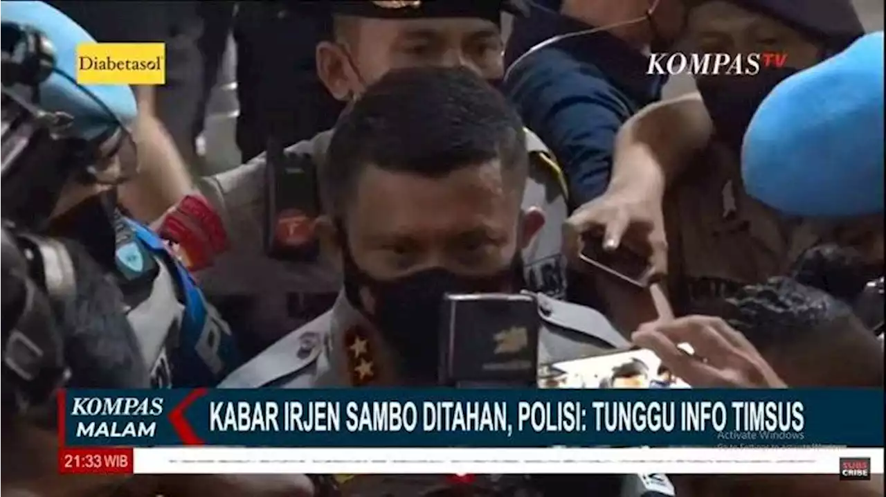 Irjen Pol Ferdy Sambo 'Ditahan' Diduga Tidak Profesional Saat Olah TKP Meninggalnya Brigadir Yosua - Tribunnews.com