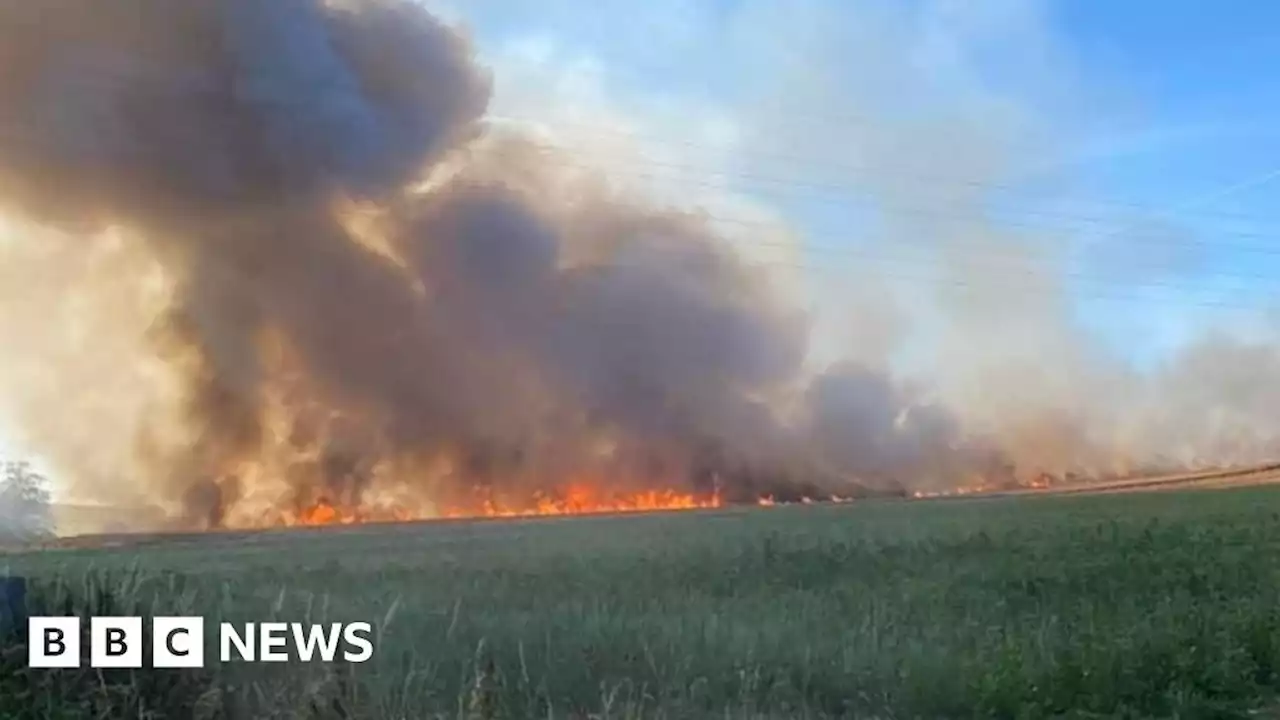 Firefighters battle crop blaze near Stonehenge