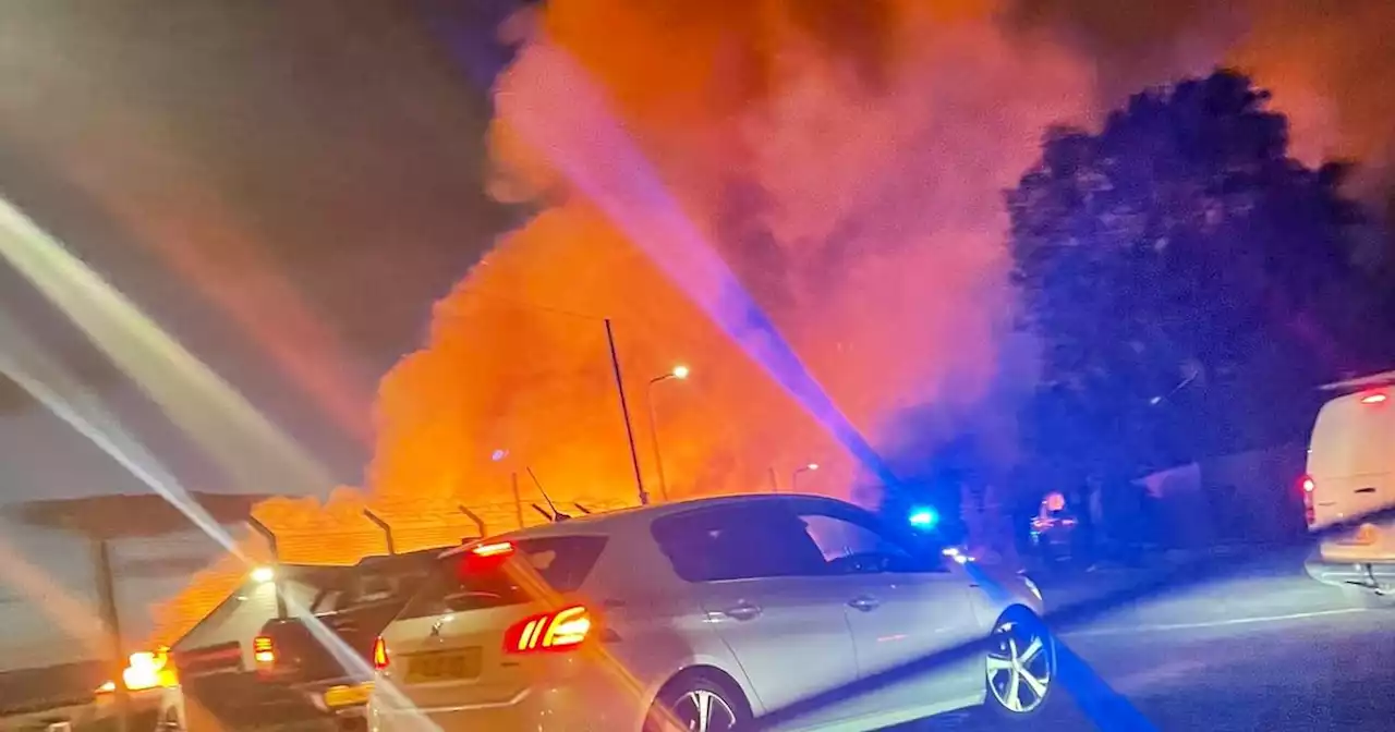 Road closed as 'large fire' spotted near M1