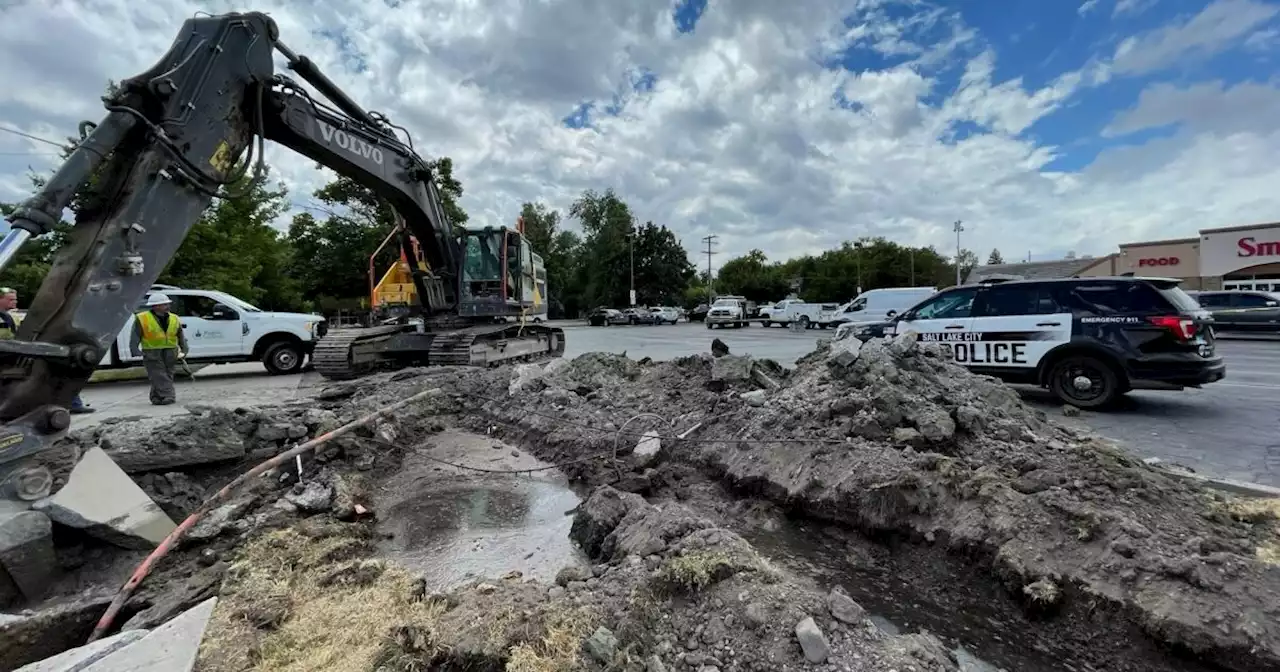 Man arrested for stealing excavator, digging up ground outside SLC grocery store