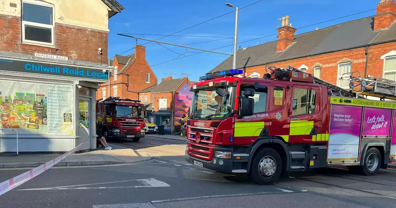 Fire service statement over cordon on major road