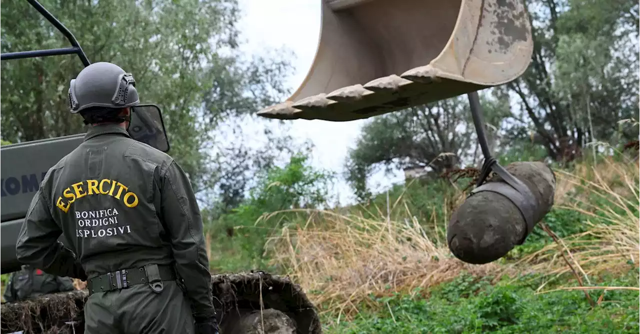 WW2 bomb revealed in drought-hit waters of Italy's River Po