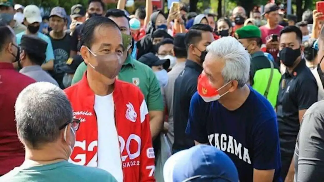 Warga Teriaki Ganjar saat CFD Bareng Jokowi di Solo: Kami Dukung Bapak